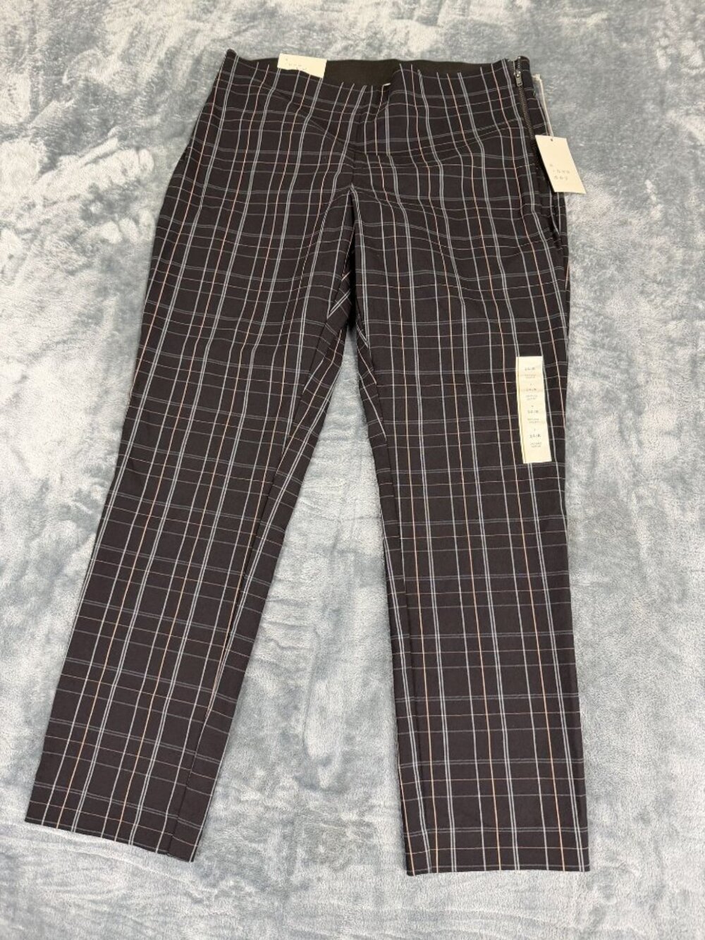 A New Day Womens Black Plaid Skinny Ankle Pants 14R NWT